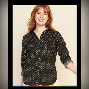 Old Navy Black Polka Dot “The Classic Shirt” Size Large